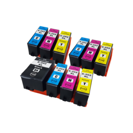 Compatible Epson 202XL Ink Cartridge Colour Mixed Multipack - 10 Inks (No Photo Black)