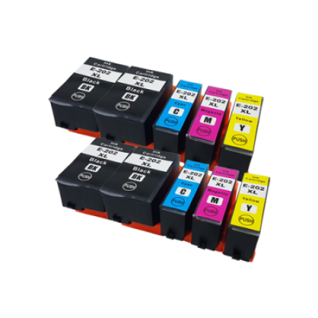Compatible Epson 202XL Ink Cartridge Twin Multipack + 2 Extra Blacks - 10 Inks (No Photo Black)