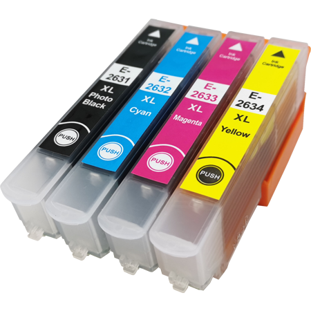 Compatible Epson 26XL Ink Cartridge Colour Pack ( Photo Black ) - 4 Inks PBK/C/M/Y