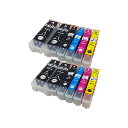 Compatible Epson 26XL Ink Cartridge 12 Pack - Extra Blacks
