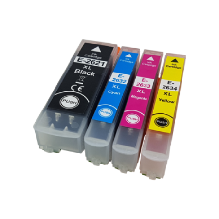 Compatible Epson 26XL Multipack T2636 Ink Cartridges ( Large Black ) BK/C/M/Y