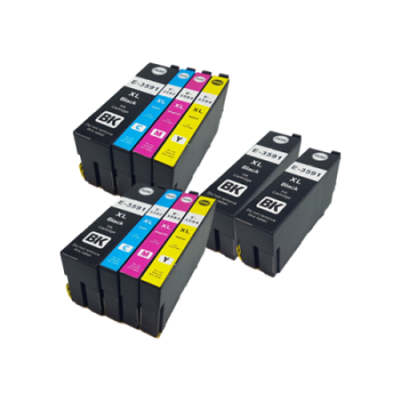 Compatible Epson 35XL Ink Cartridge 10 Pack - Extra Blacks