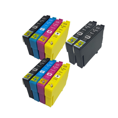 Compatible Epson 502XL Ink Cartridge 10 Pack - Extra Blacks