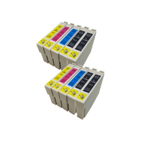 Compatible Epson T0711XL - T0714XL Twin Multipack + 2 Extra Black Inks - 10 Inks