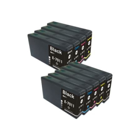 Compatible Epson T7011 - T7014 XXL Ink Cartridge Twin Multipack With 1 Extra Black - 9 Inks
